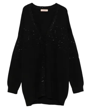 Cardigan con Paillettes e Lurex