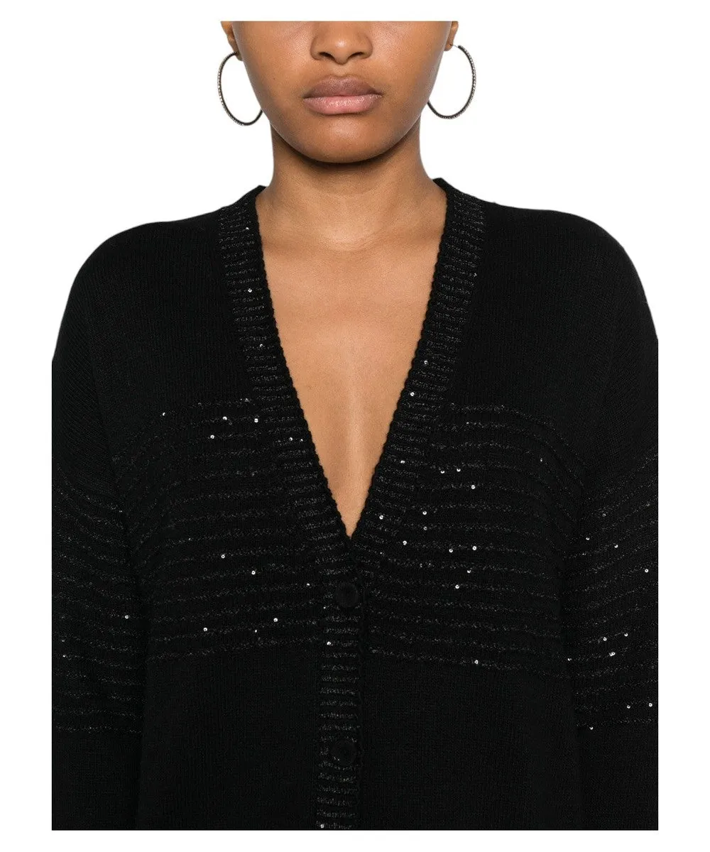 Cardigan con Paillettes e Lurex