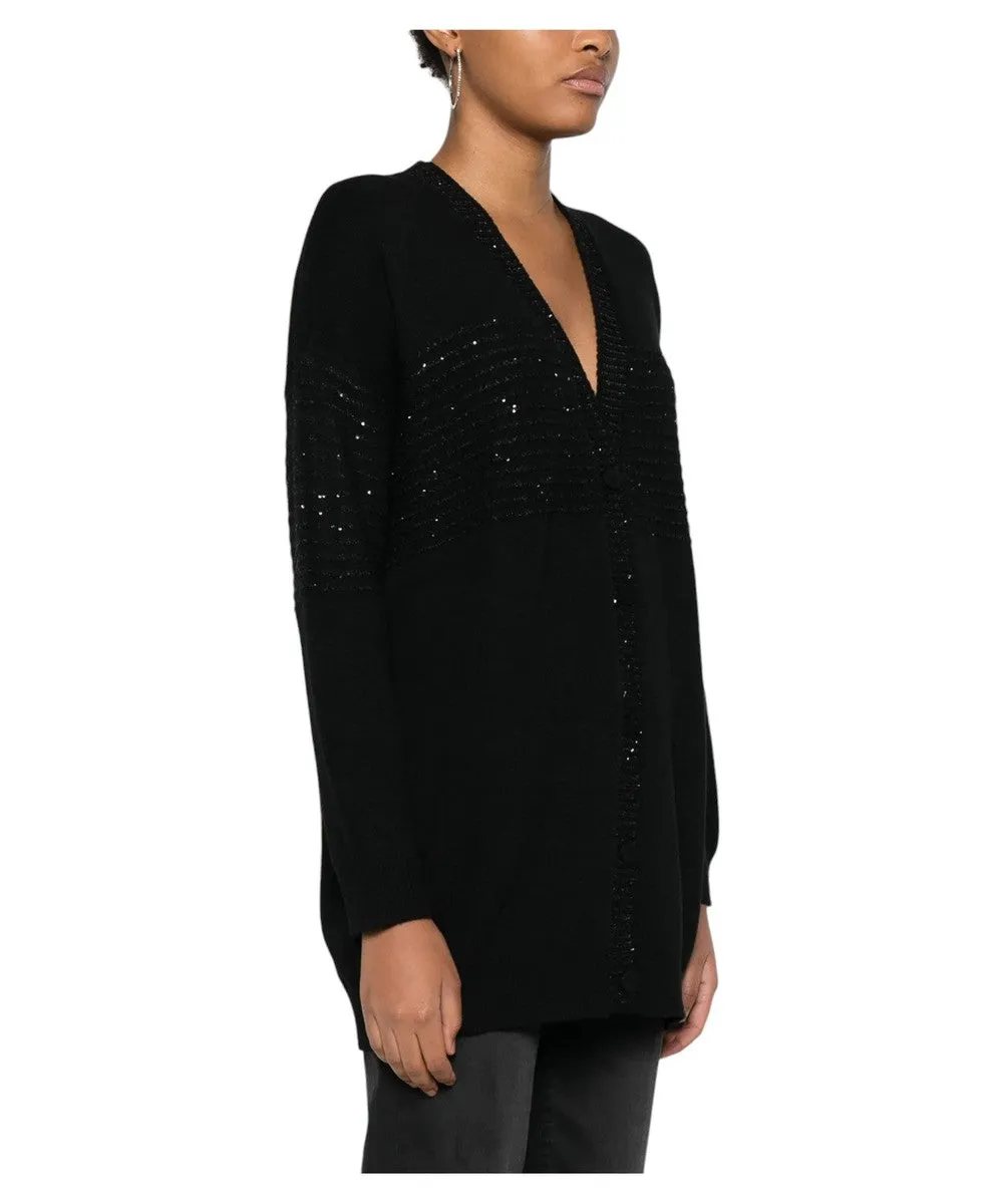 Cardigan con Paillettes e Lurex