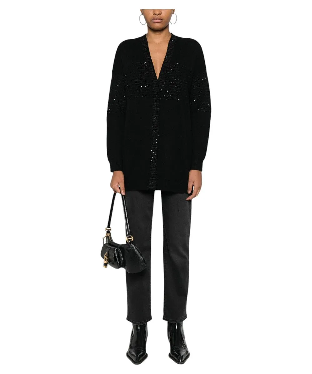 Cardigan con Paillettes e Lurex