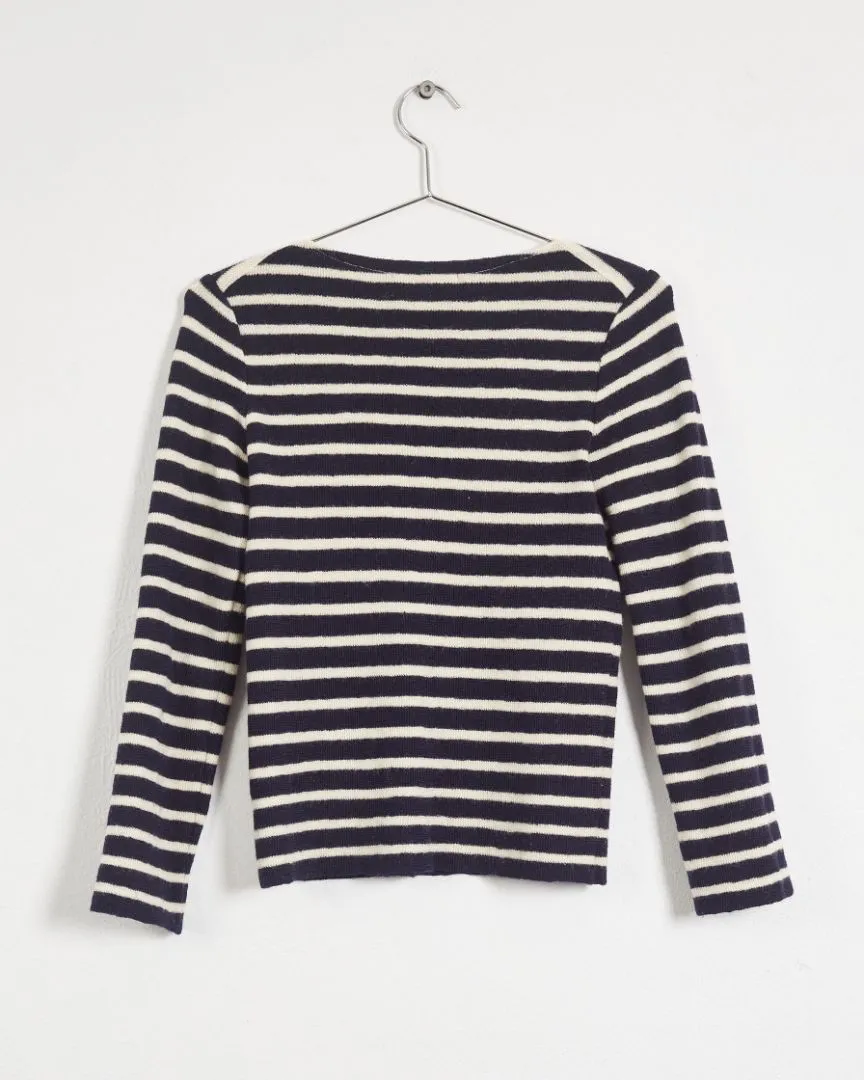 Comme Des Garçons Play stripe wool sweater, navy & white, 8