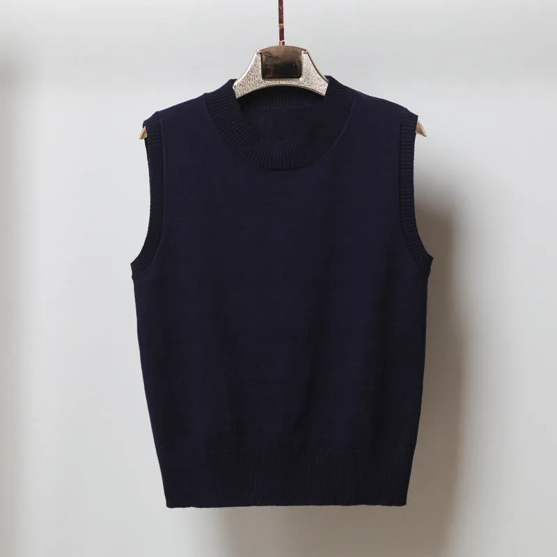 Luexco Women's Knitted O-Neck Sweater Vest Top