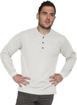 Men's Long Sleeve Performance Thermal 3 Button Henley Shirt