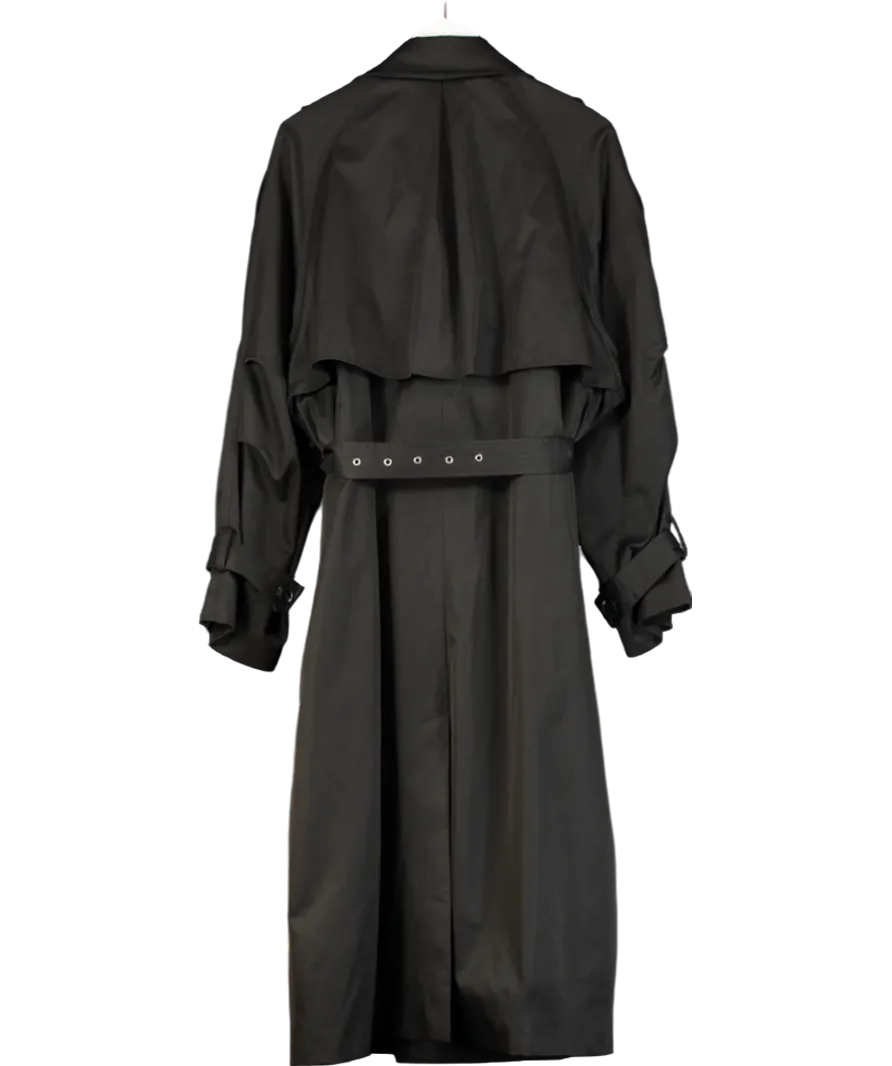 NA-KD Black Trench Coat UK 14