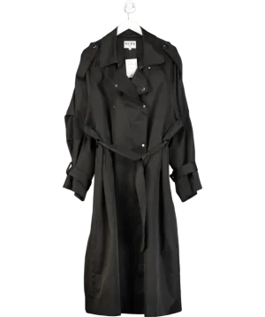 NA-KD Black Trench Coat UK 14