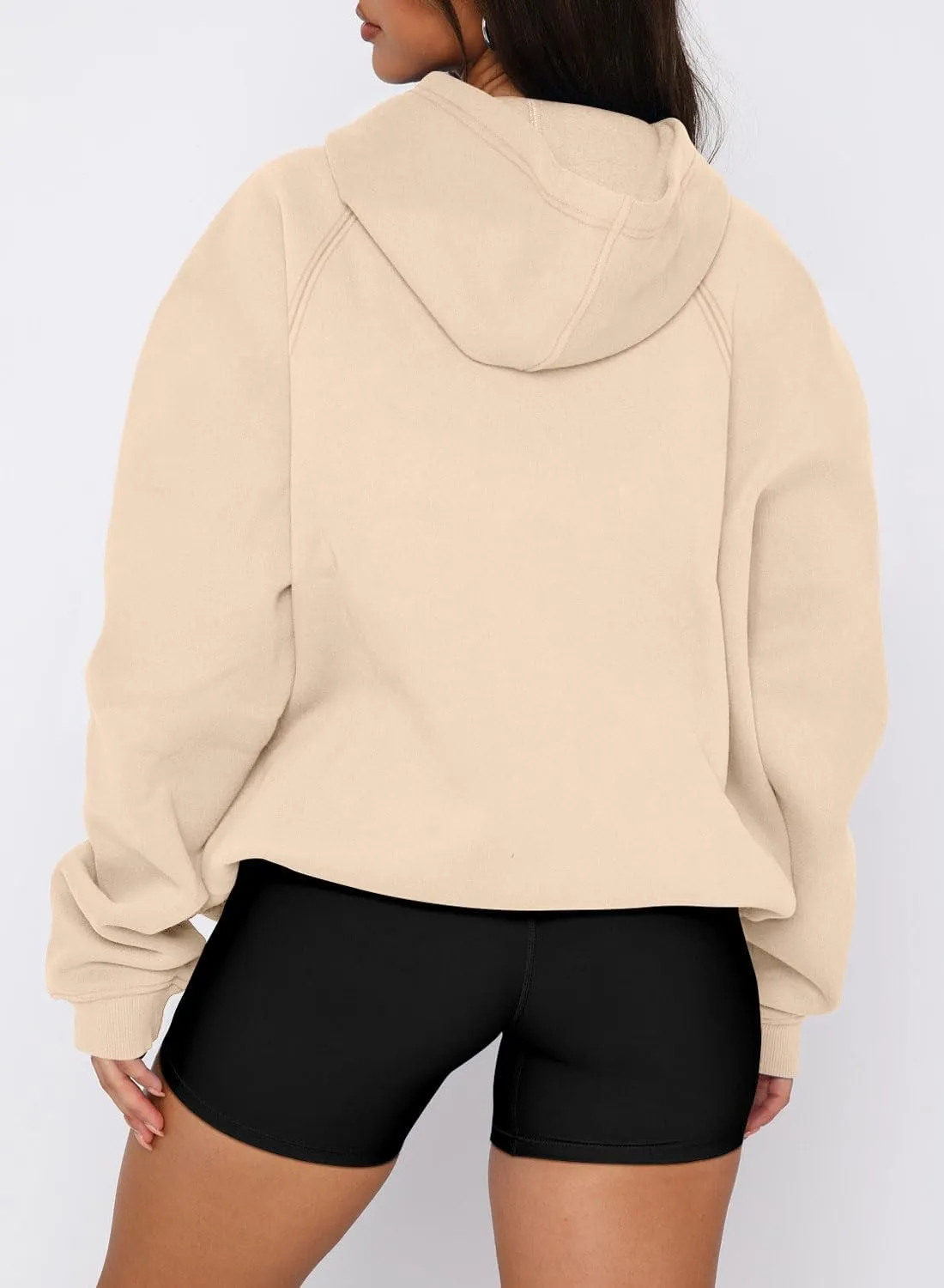 onlypuff Women Pullover Sweatshirt Long Sleeve Hoodies Kangaroo Pocket Fleece Basic Sweater