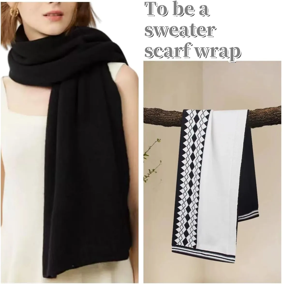 Shrug Sweater Shawl Wraps for Women Soft Cashmere Ponchos Sweater Cardigan Casual Open Front Top Cape Shawls