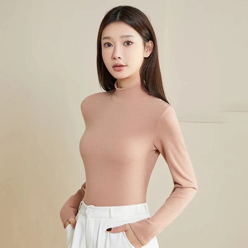 Silk Thermal Mock-Neck Top