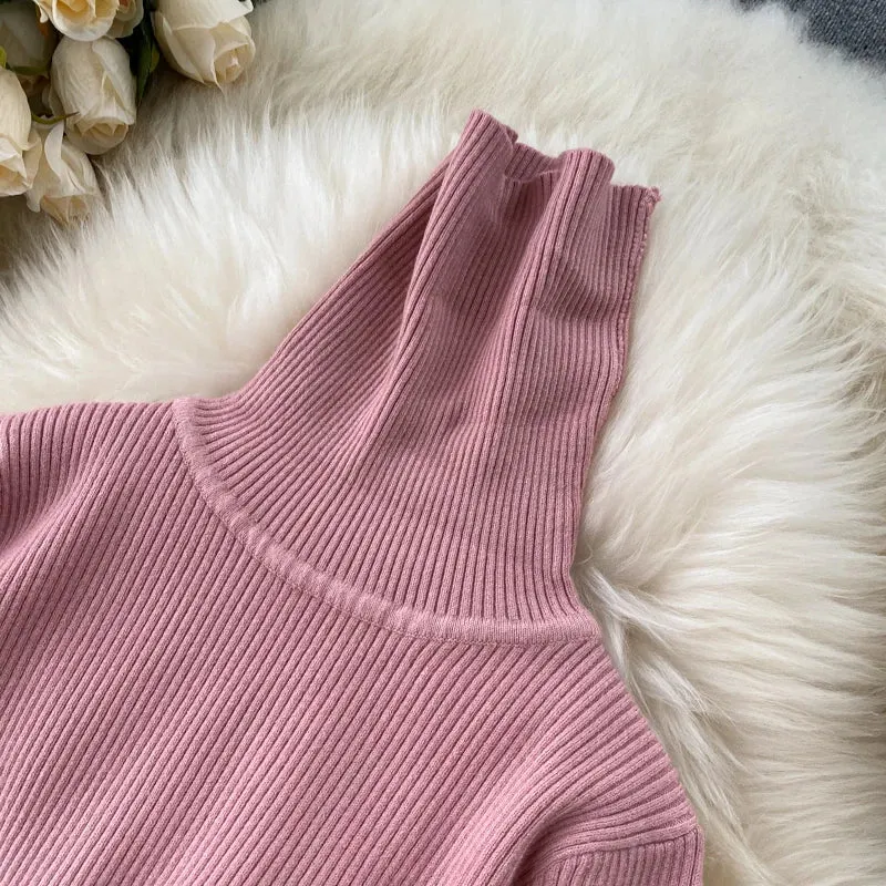 Turtleneck Knitted Bodycon Dress