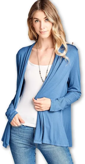 Women Casual Open Front Long Sleeve Lightweight Softest Viscose Made from Bamboo Cardigan