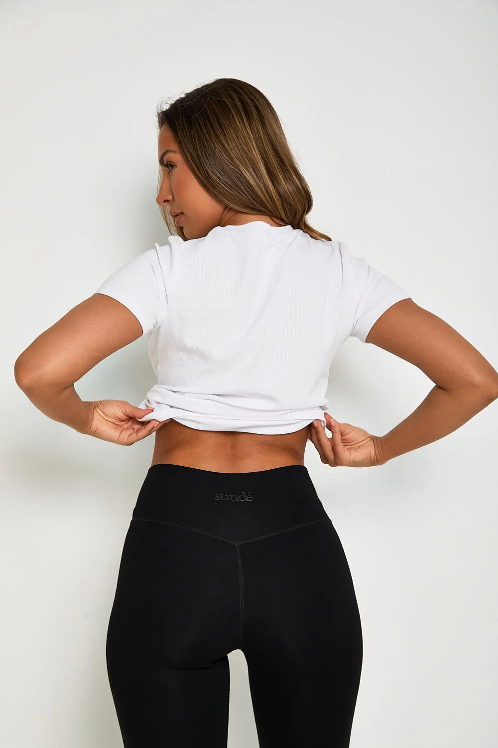 Wrap High-Waisted Flare Leggings - Washed Black